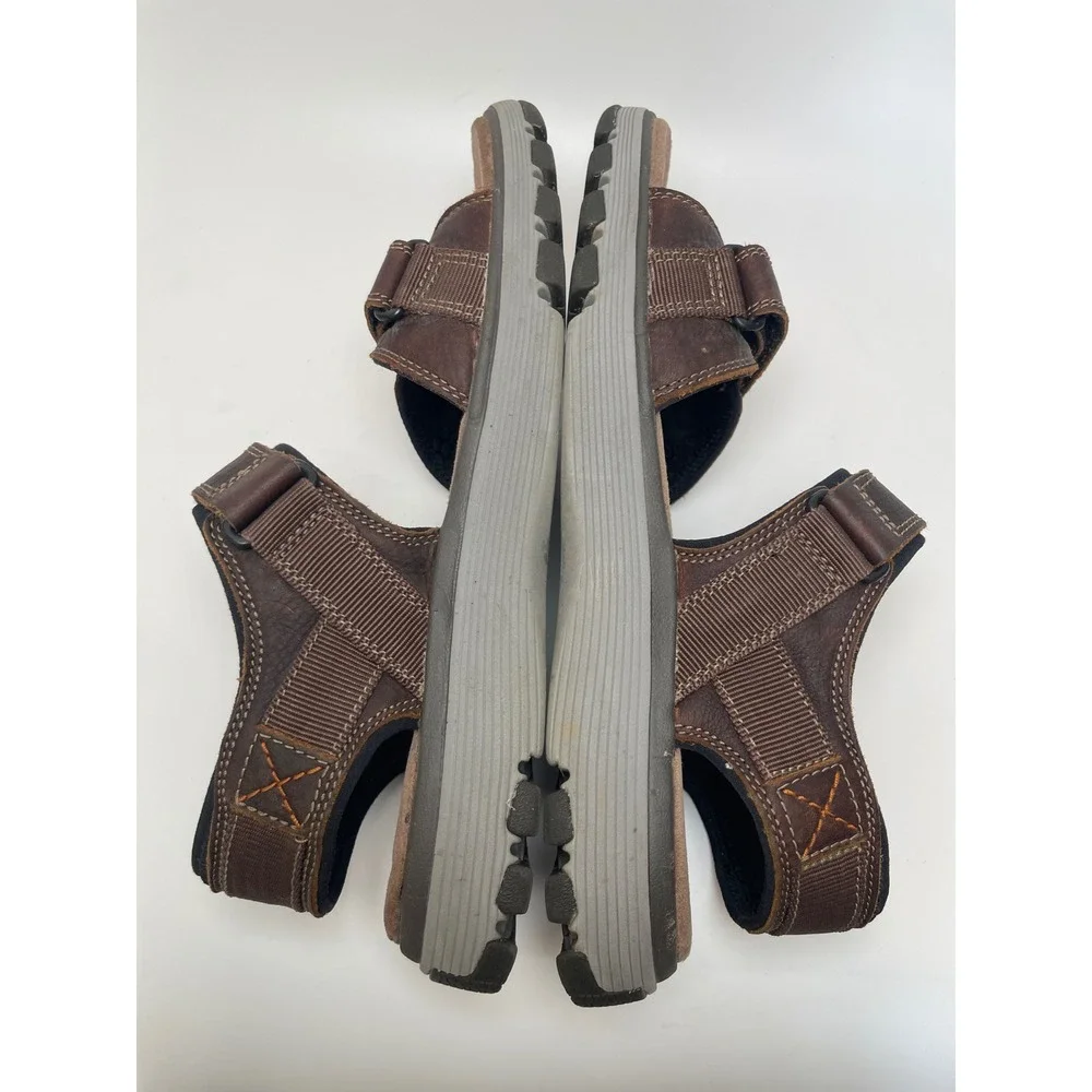 Clarks Unstructured Mens Brown Leather Sandals Size 10 Casual Gorpcore